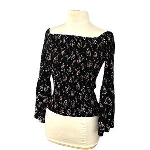Express Black Floral Shirt 💗